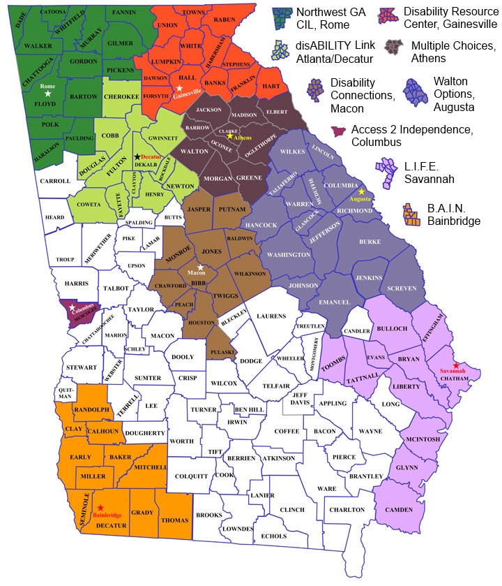 CIL-Map-legend | Statewide Independent Living Council of Georgia